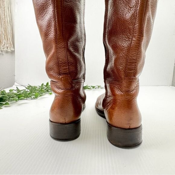 Tory Burch Knee High Junction Leather Riding Boots Brown - Picture 6 of 15